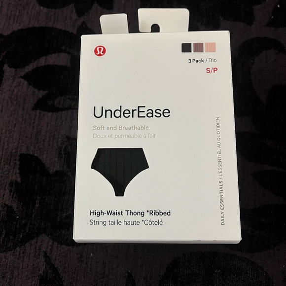Lululemon UnderEase Ribbed High-Waist Thong Underwear small 3 Pack - Picture 1 of 5